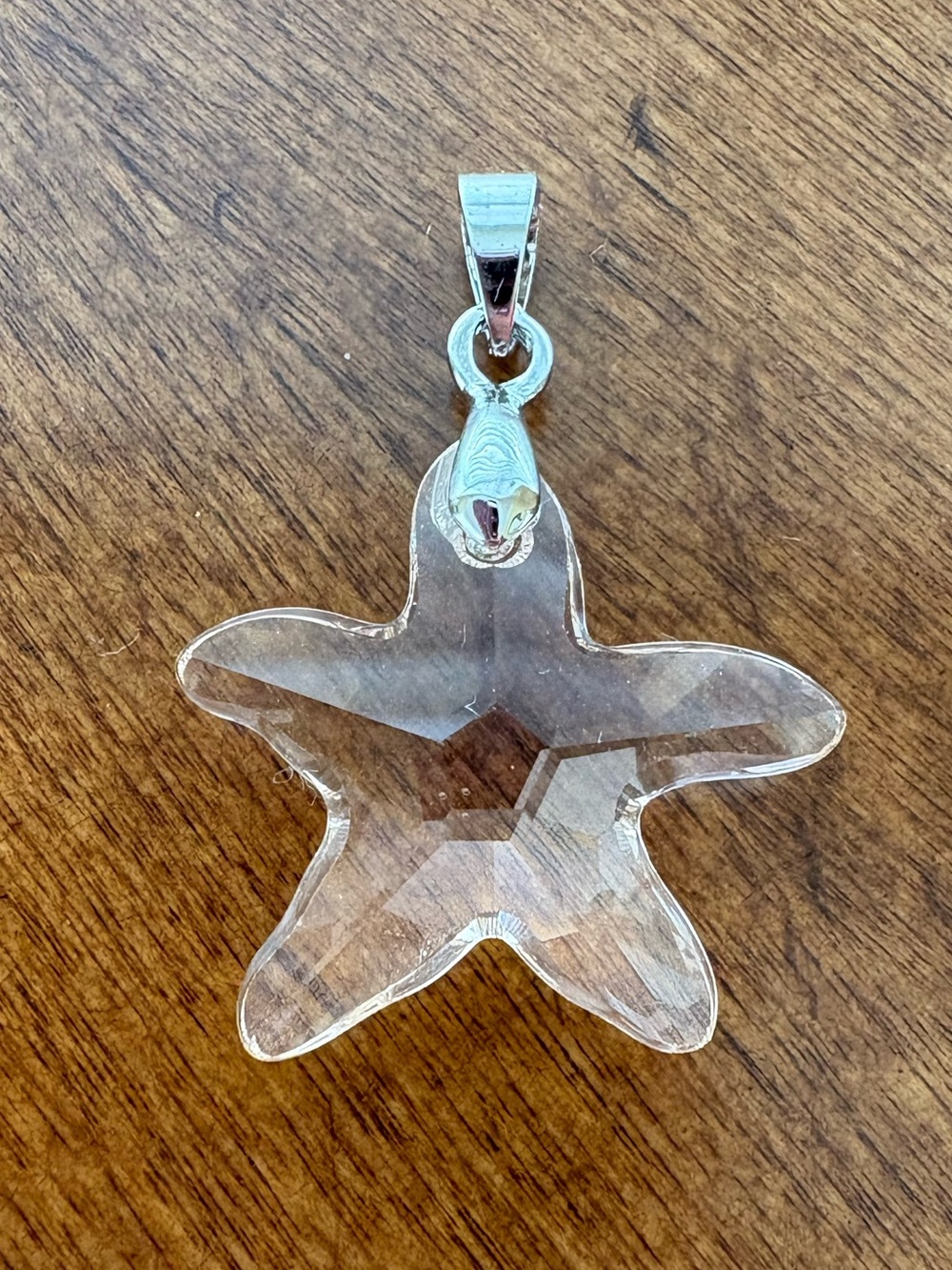 Swarovski Crystal Starfish Pendant Silver Tone Beach Coastal Jewelry